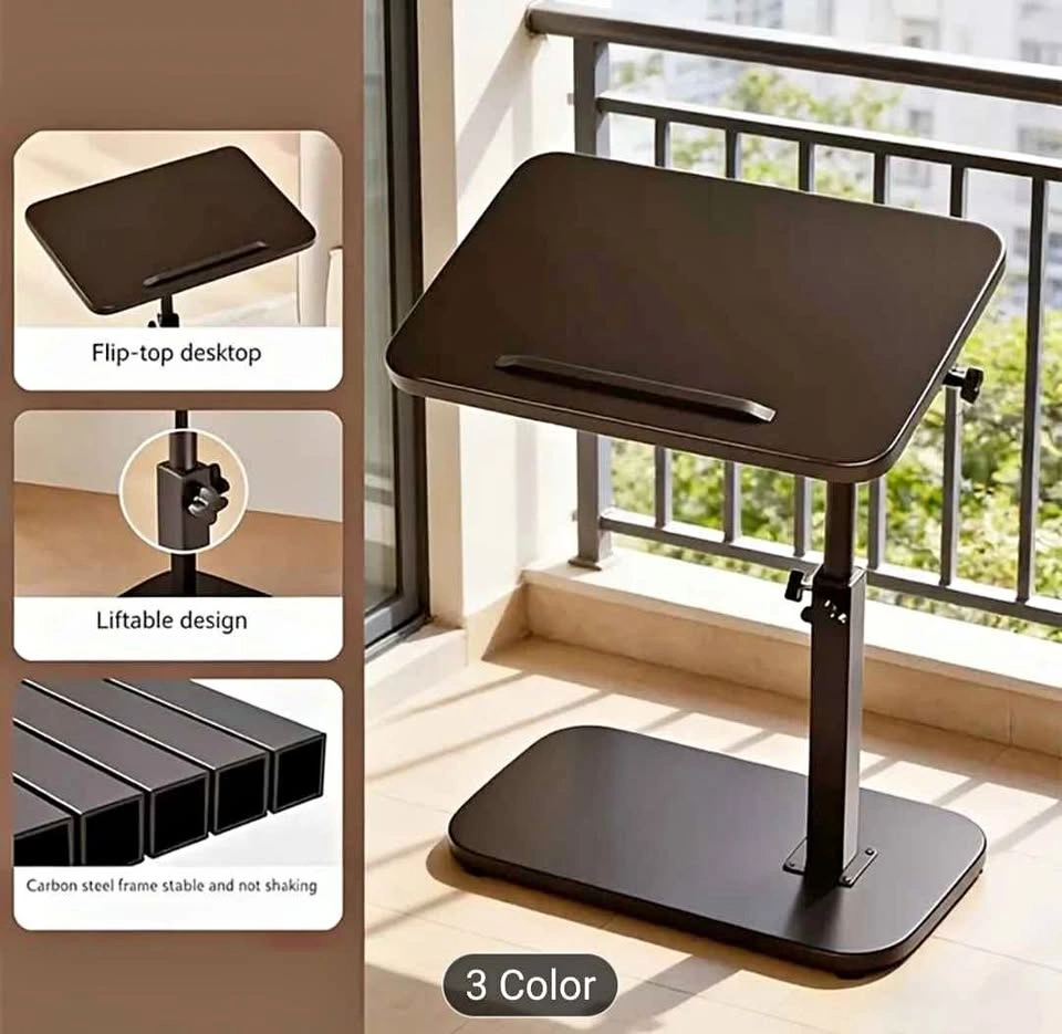 Adjustable Height Side Table for Computer Workstation
