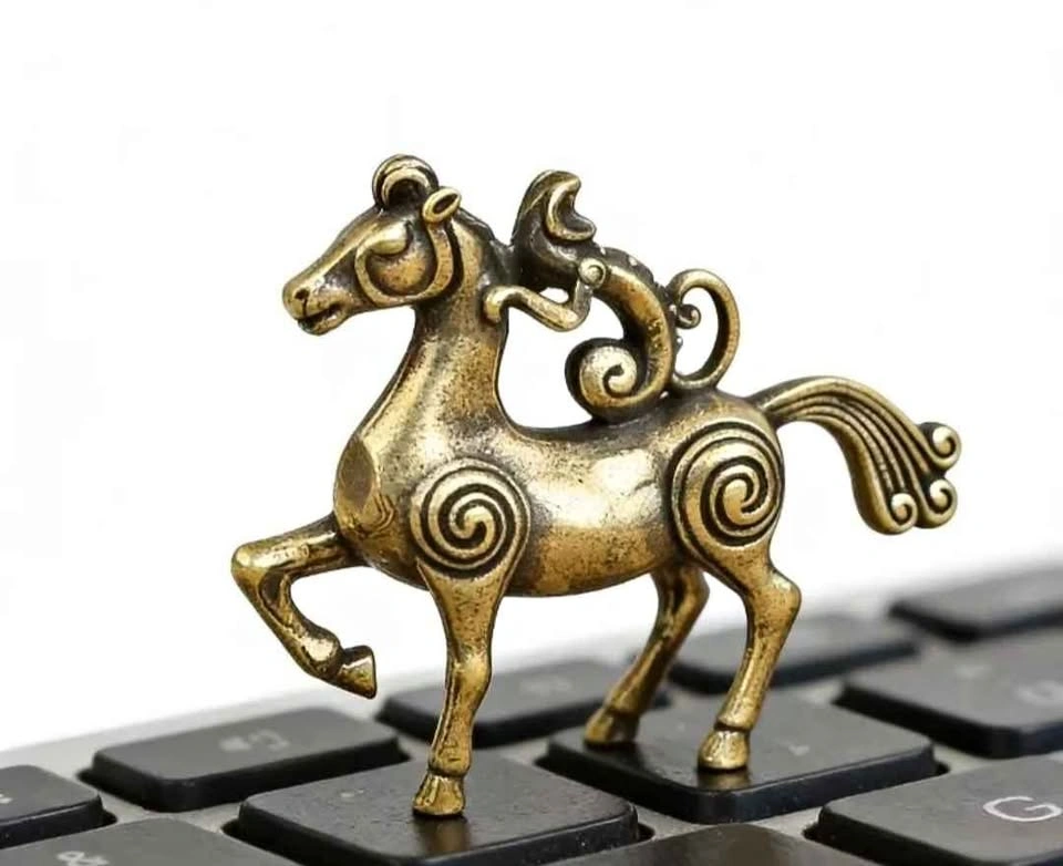 Small Mini Golden Horse Statue - Wealth, Safety, Smooth Sailing