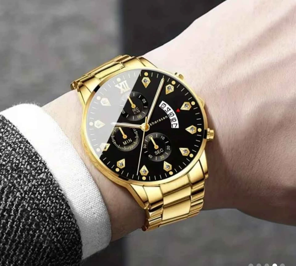 Set of 3: Golden Watch, Bracelet, Glasses - photo 2