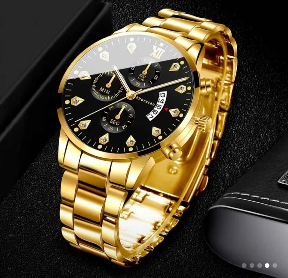 Set of 3: Golden Watch, Bracelet, Glasses - photo 3