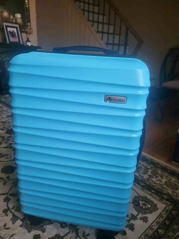 Large blue suitcase