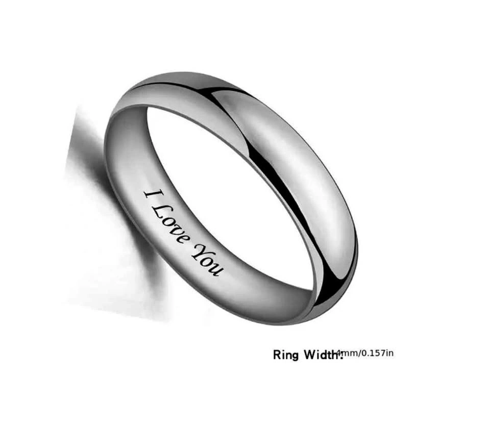 4mm 6mm Titanium Steel Wedding Couple Rings
