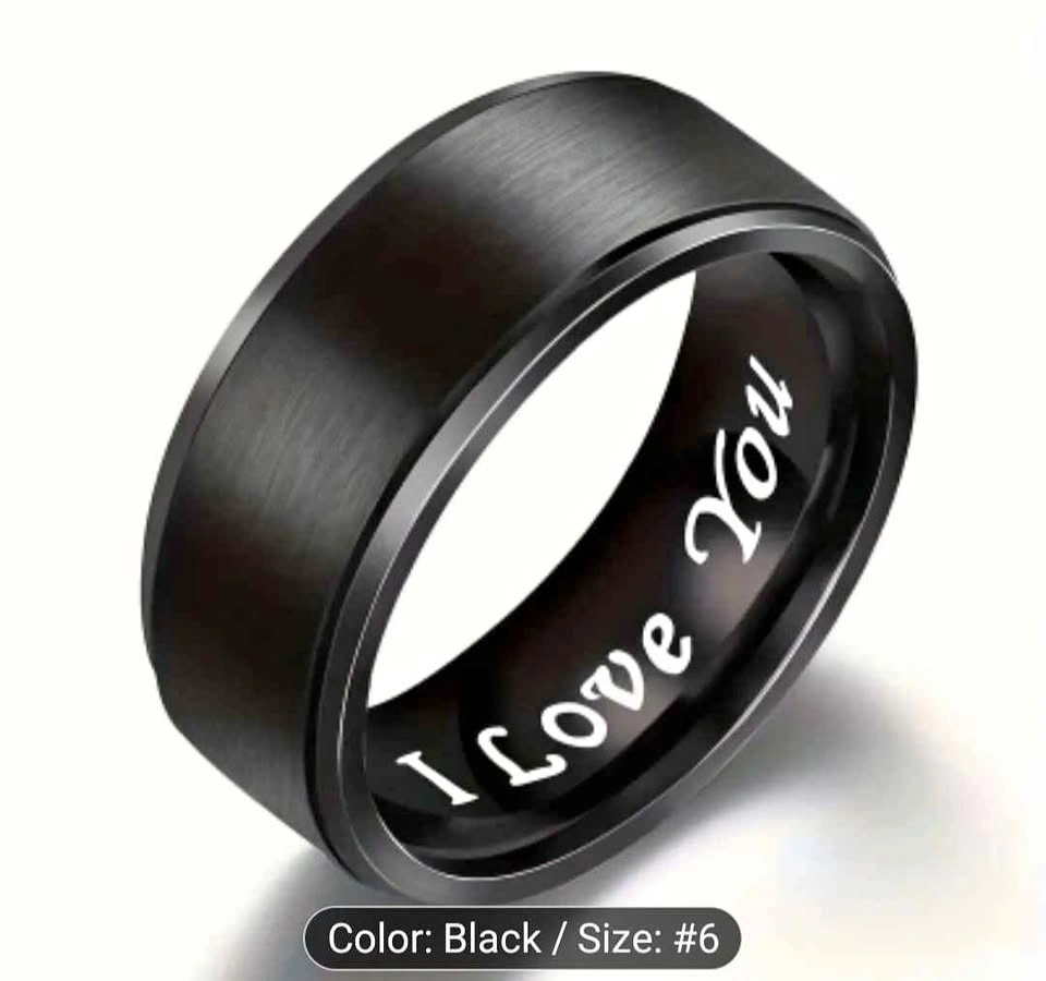 Men's Stainless Steel I Love You Engravable Ring