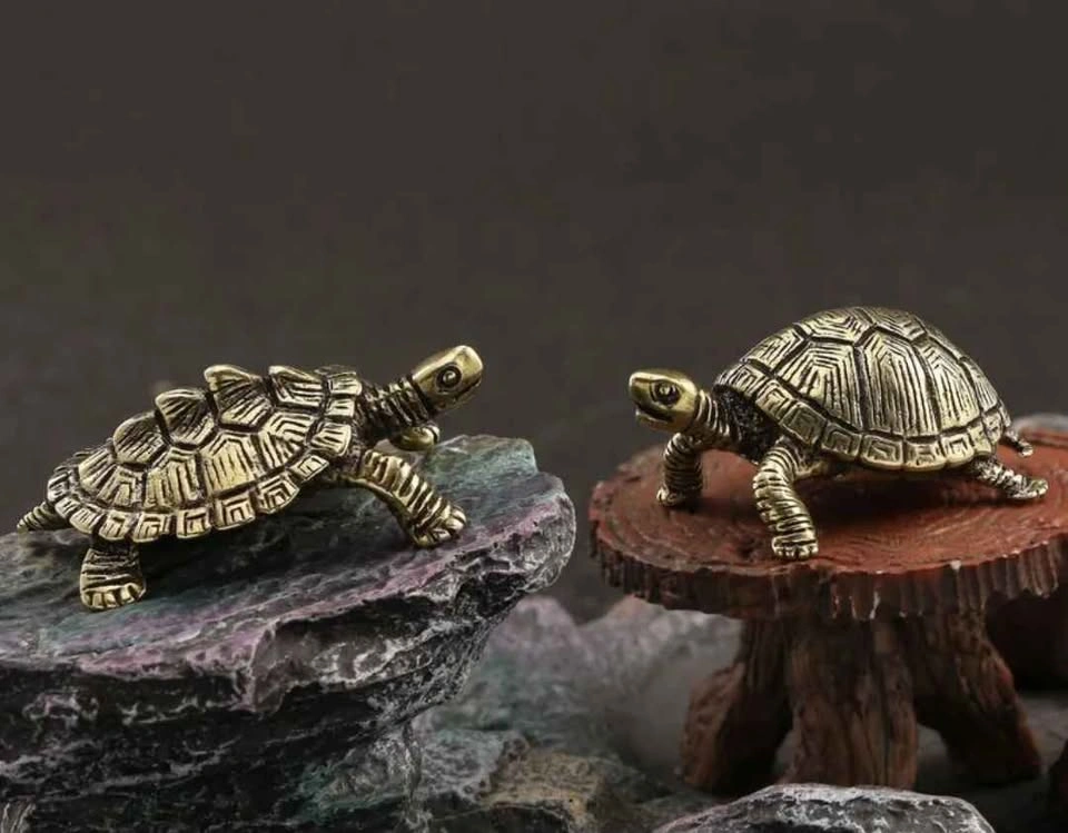 Copper Brass Solid Turtle Wealth Longevity Money Tortoise Small - photo 4