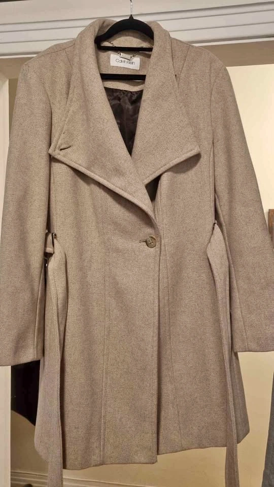 Calvin Klein Beige Wool Coat - XXL