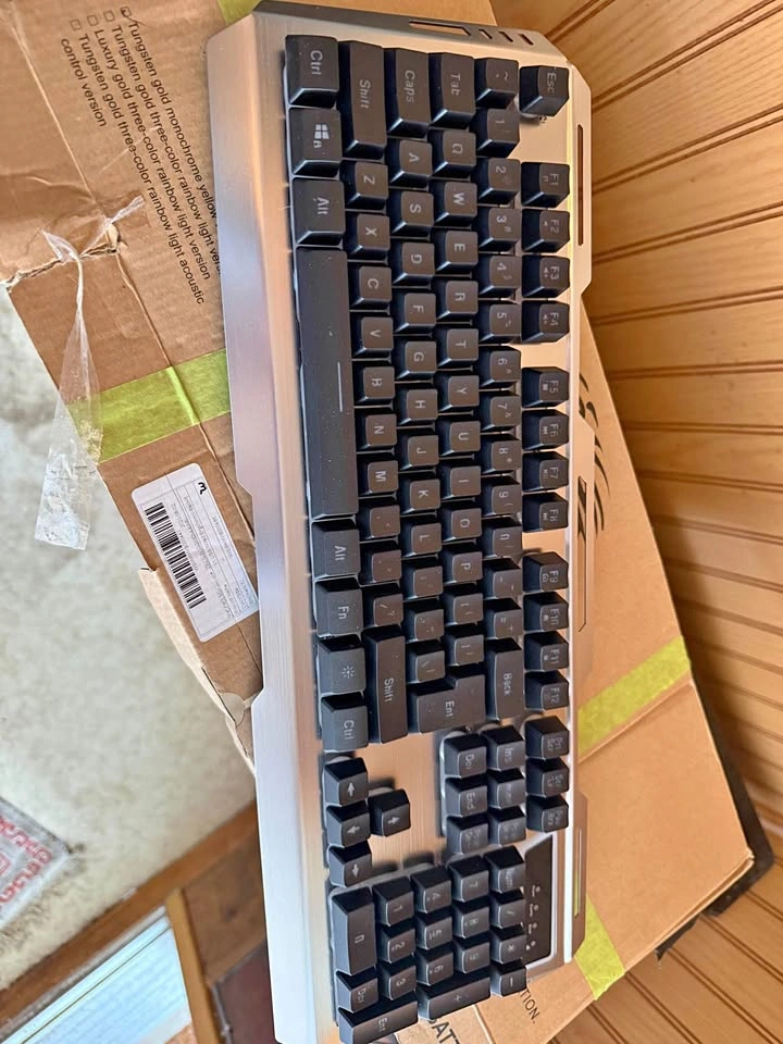Rainbow Light Mechanical Gaming Keyboard Silver Black