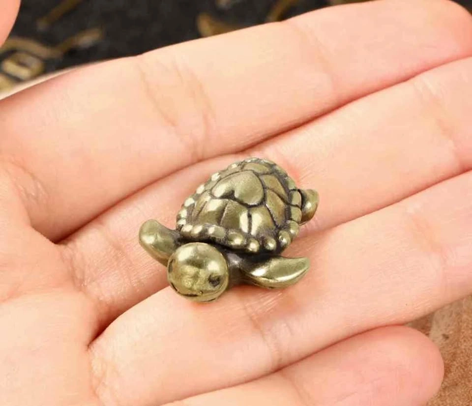 Brass Decorative Heart Turtle Statue