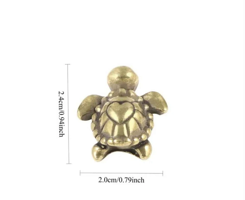 Brass Decorative Heart Turtle Statue - photo 3