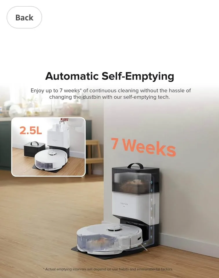 New Roborock Q8 Max+ Robot Vacuum and Mop - White image indicator(2)