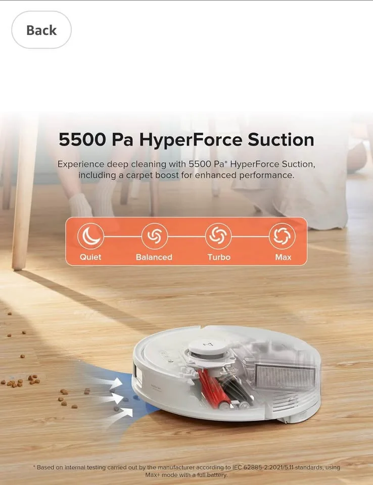 New Roborock Q8 Max+ Robot Vacuum and Mop - White image indicator(5)