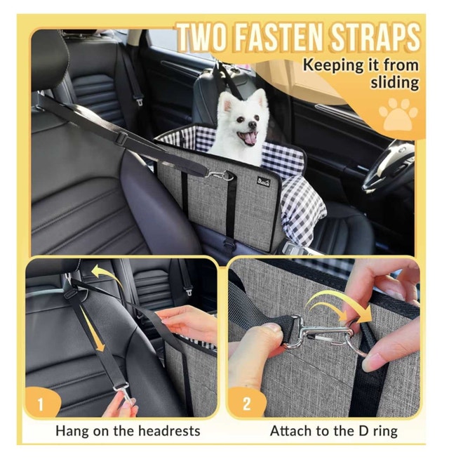 SlowTon Console Dog Car Seat, Pet Booster Seat