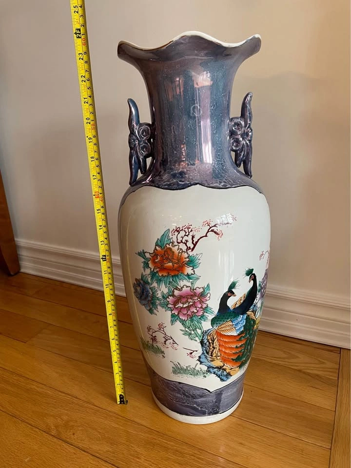 Large Vase Peacock Floral - photo 2