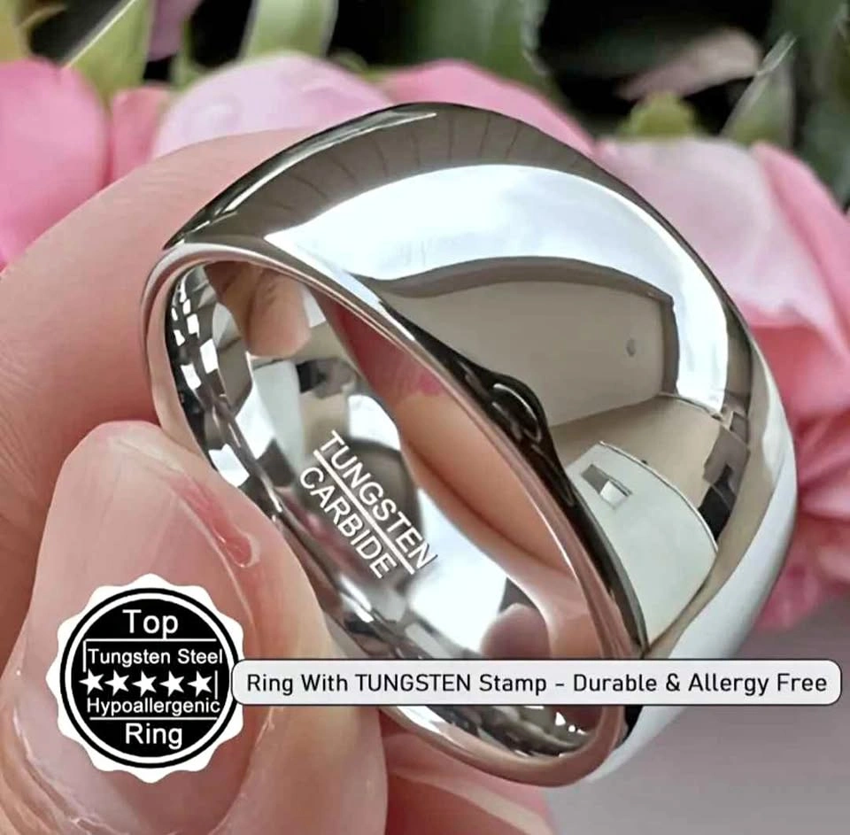 Men's 8mm Tungsten Ring - Comfort Fit