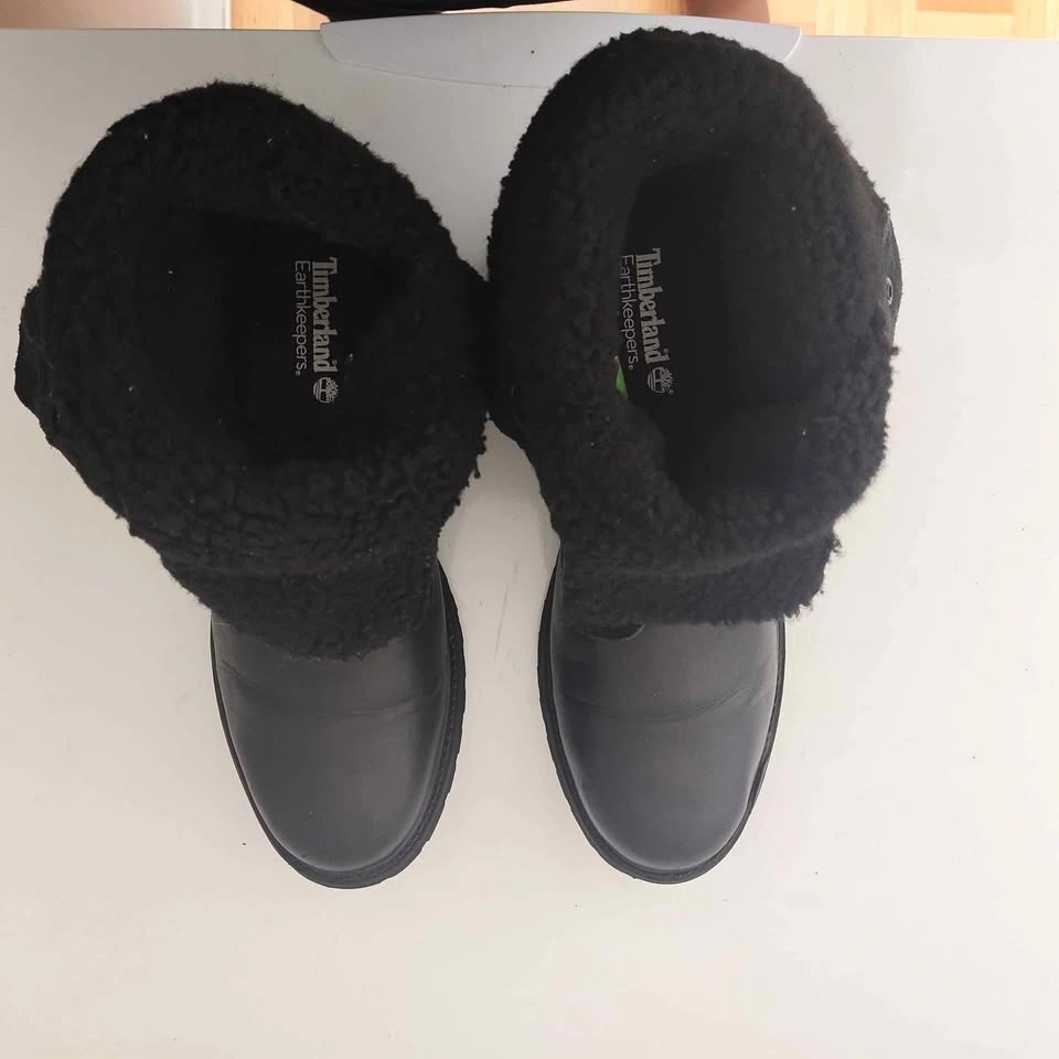 Black Timberland Waterproof Roll-Top Boots Size 11 - photo 3