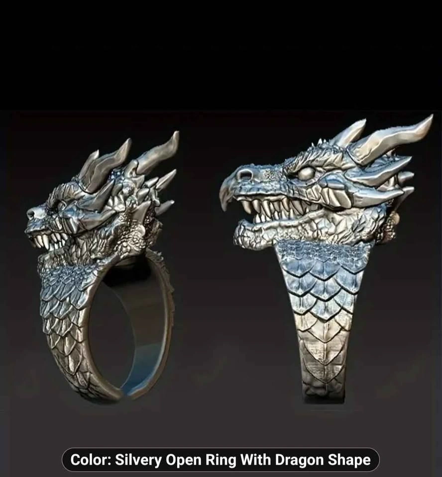 Men's Dragon Head Ring - photo 3