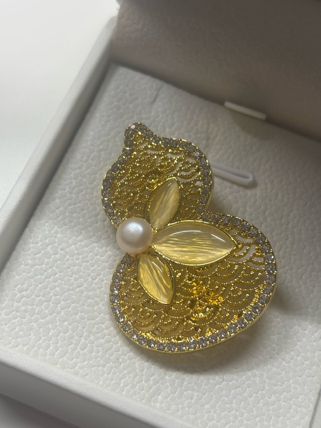 Stunning 2-in-1 Golden Wulou Brooch & Pendant