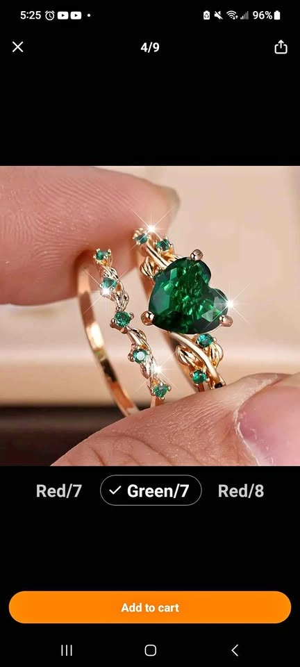 Elegant Heart-Shaped Rings (Set of 2)