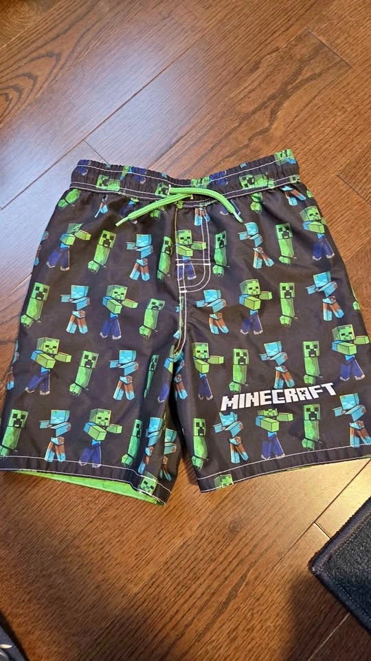 Minecraft Swim Shorts, Size 7