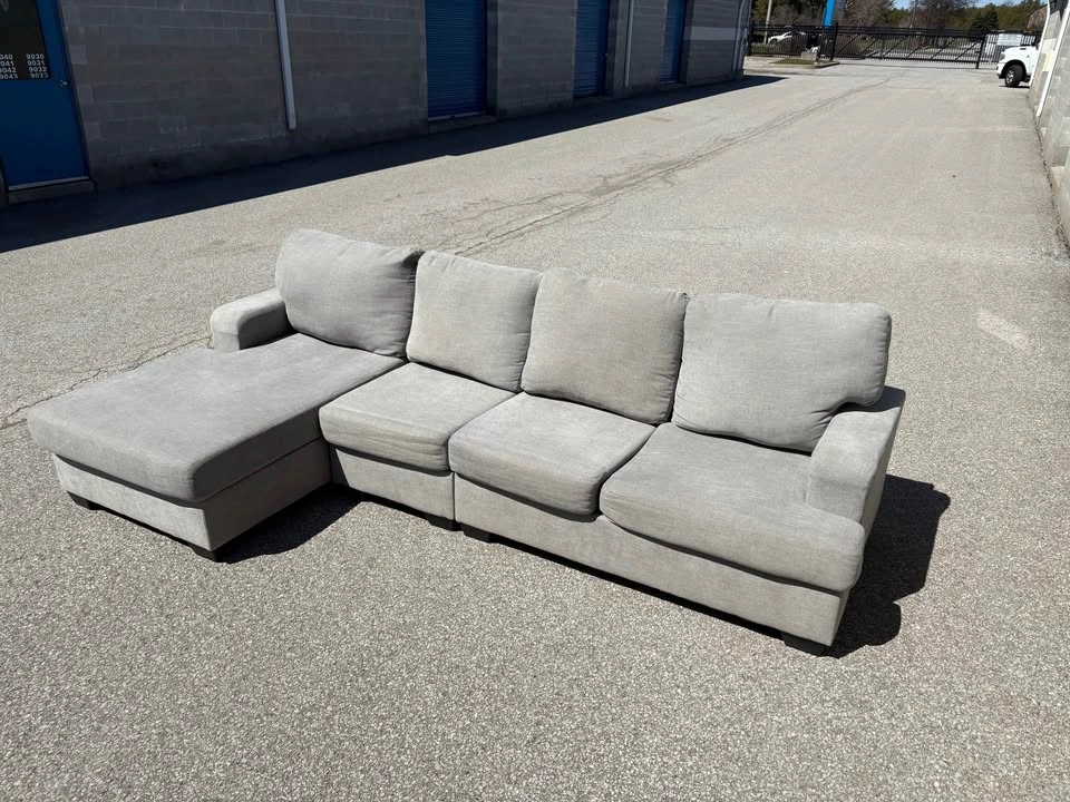 Large Grey Ashley Sectional Sofa with Chaise - Free Delivery - photo 2
