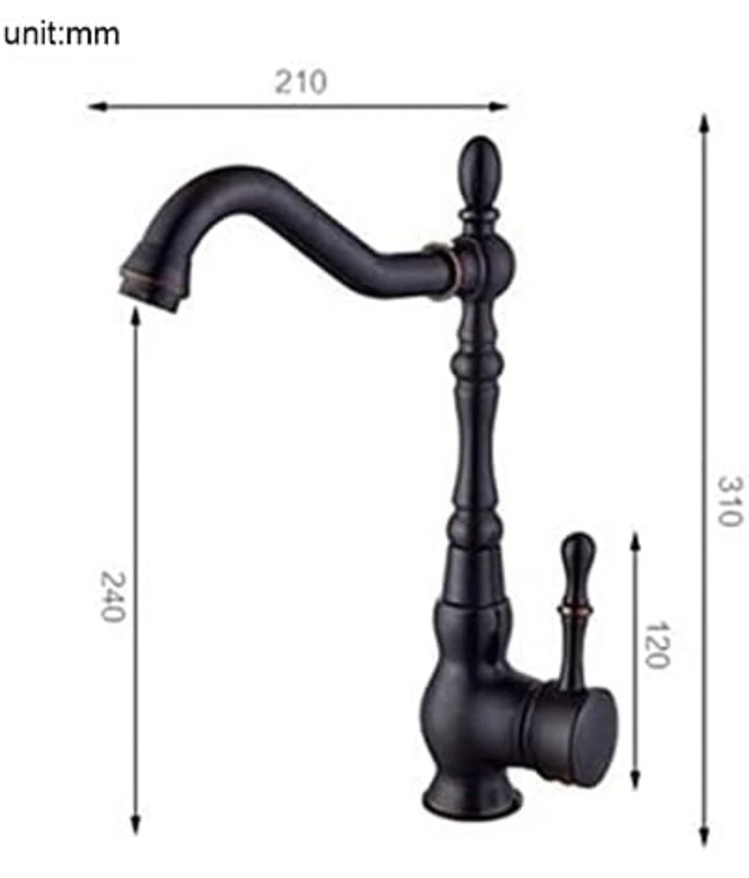Polished Brass Swivel Kitchen Faucet - photo 2