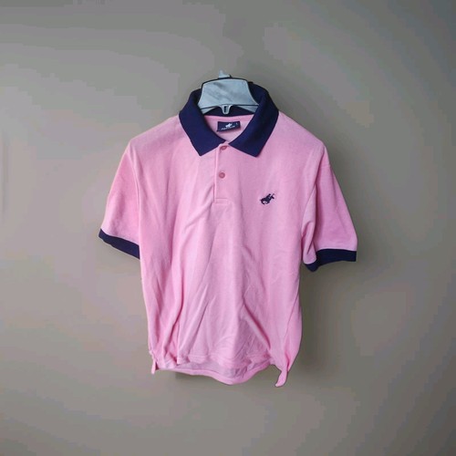 Pacific Polo Shirt Mens Large Pink Short Sleeve Adult