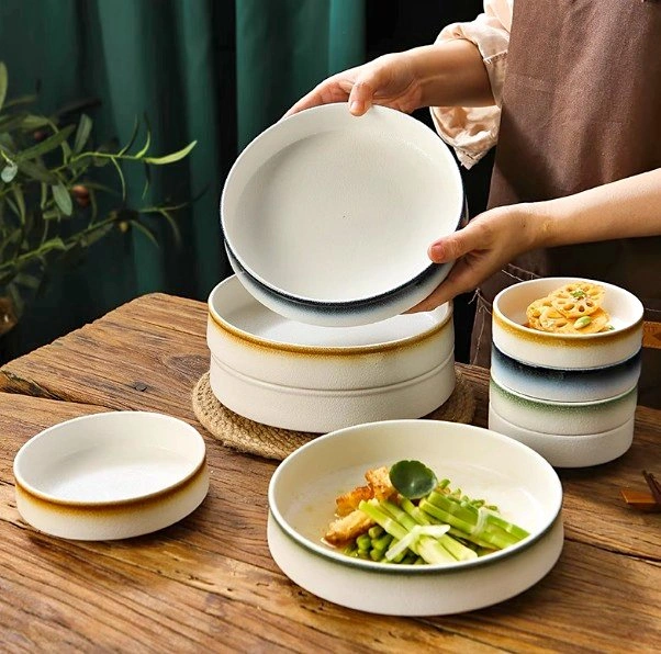 Creative Frosted Ceramic Bowl & Deep Plate $4.2