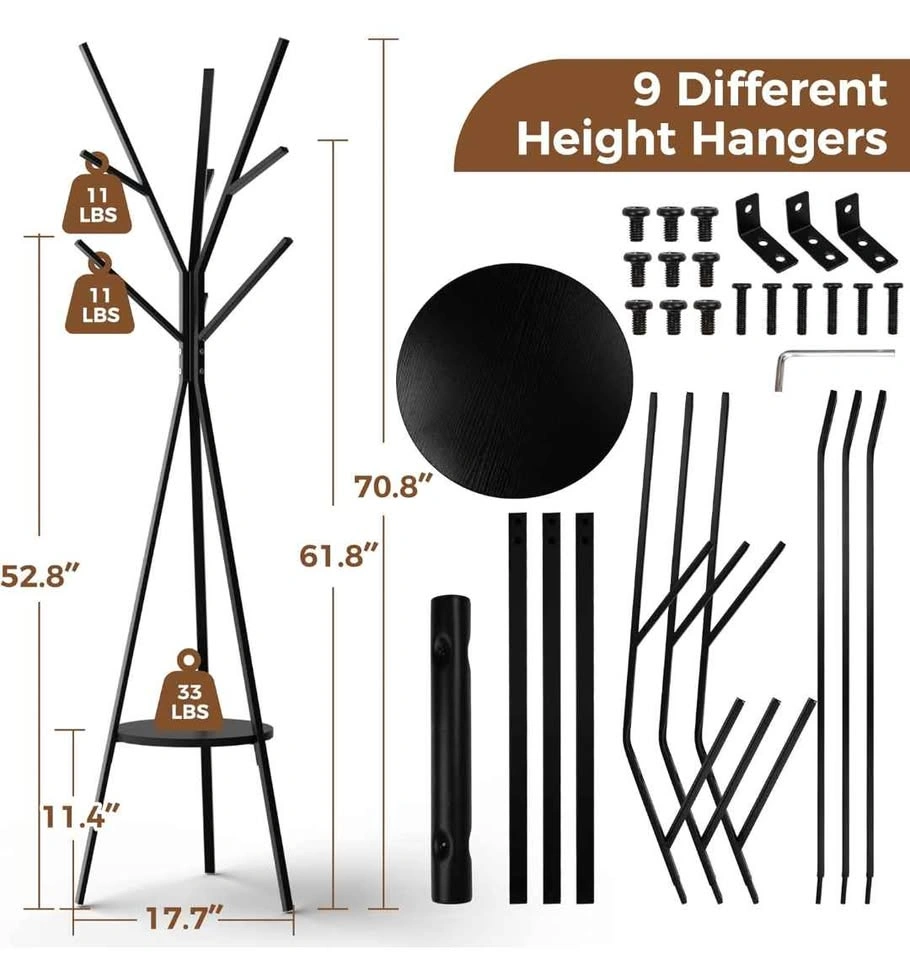 Black Coat Rack with Modern Design - photo 3