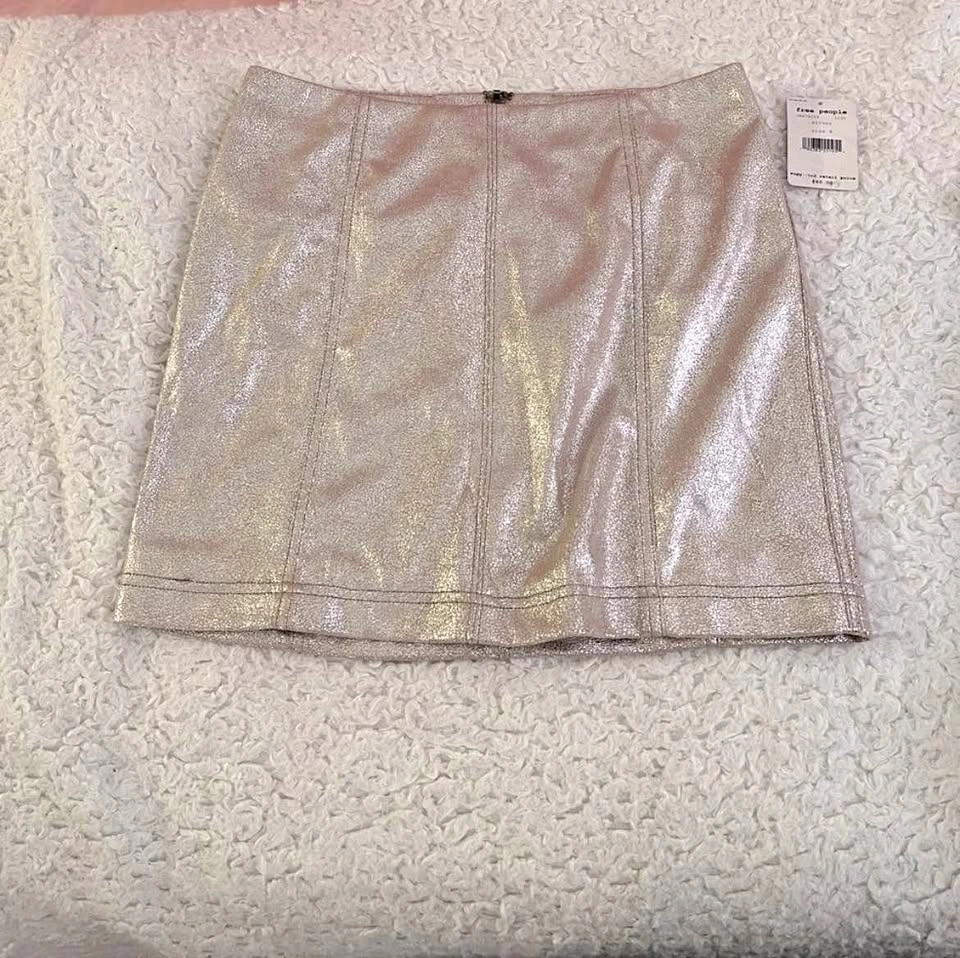 Free People Champagne Mini Skirt