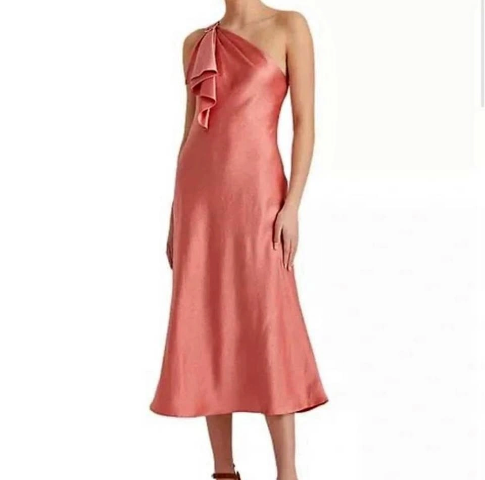 Ralph Lauren Dress One-Shoulder Satin Cocktail Dress