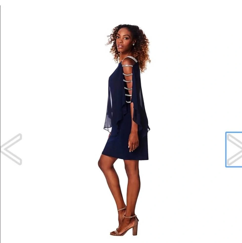 MSK Navy Chiffon Dress