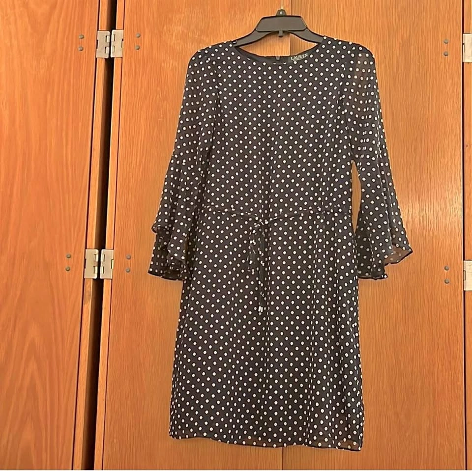 Ralph Lauren Navy flower dot dress