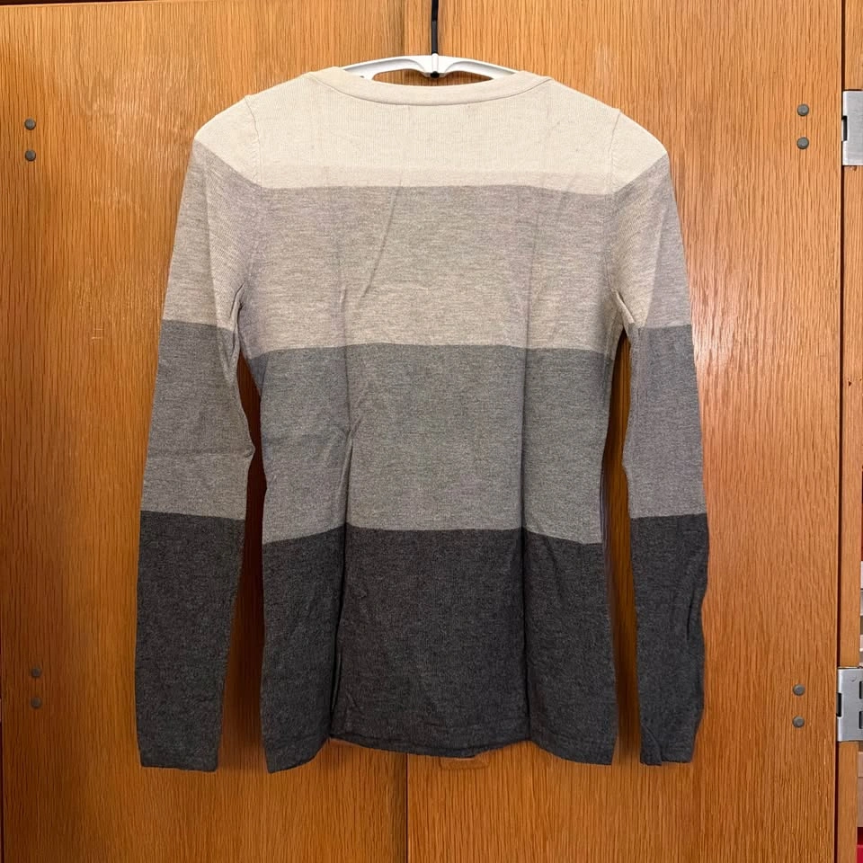 Banana Republic Striped Crewneck Sweater - Neutral Gray Tones - photo 3