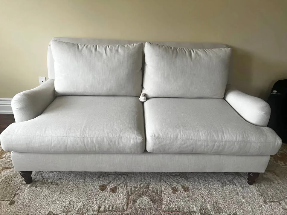 Pottery Barn Loveseat - Pebble Color (Made in USA) thumbnail