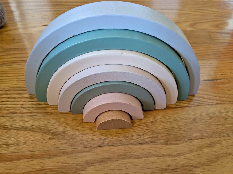 Montessori wood stacking rainbow