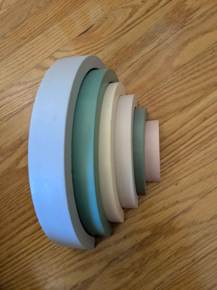 Montessori wood stacking rainbow - photo 2