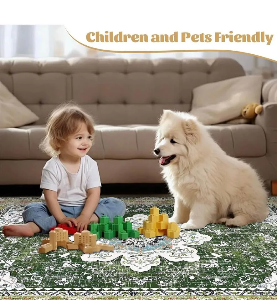 New sealed area rug machine washable 8X10 - green image indicator(2)