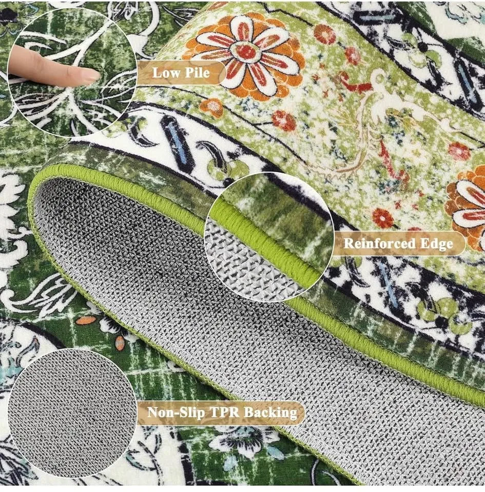 New sealed area rug machine washable 8X10 - green image indicator(3)