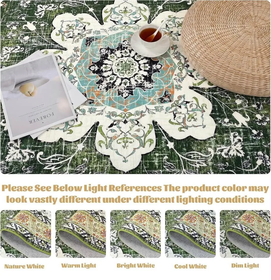 New sealed area rug machine washable 8X10 - green image indicator(5)