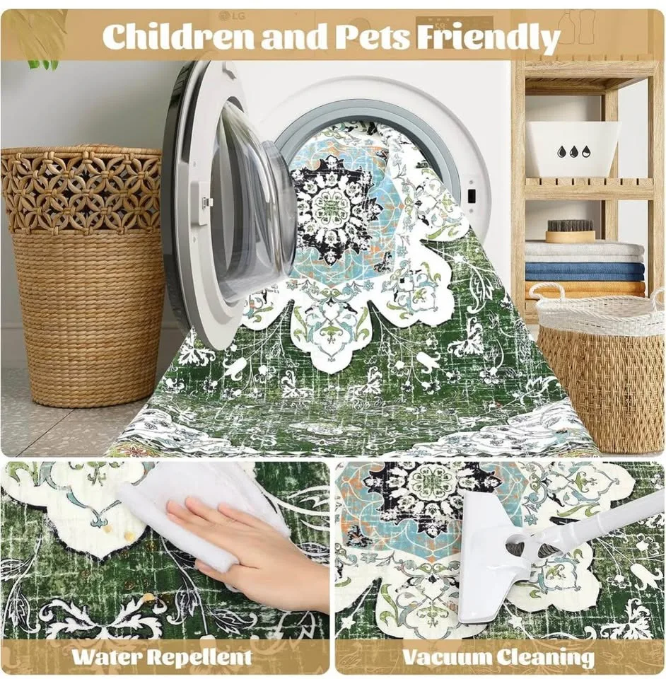 New sealed area rug machine washable 8X10 - green image indicator(6)