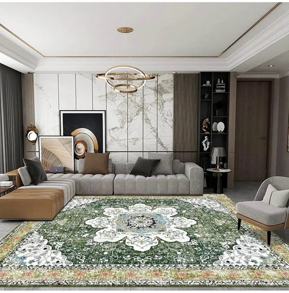 New sealed area rug machine washable 8X10 - green image indicator(7)