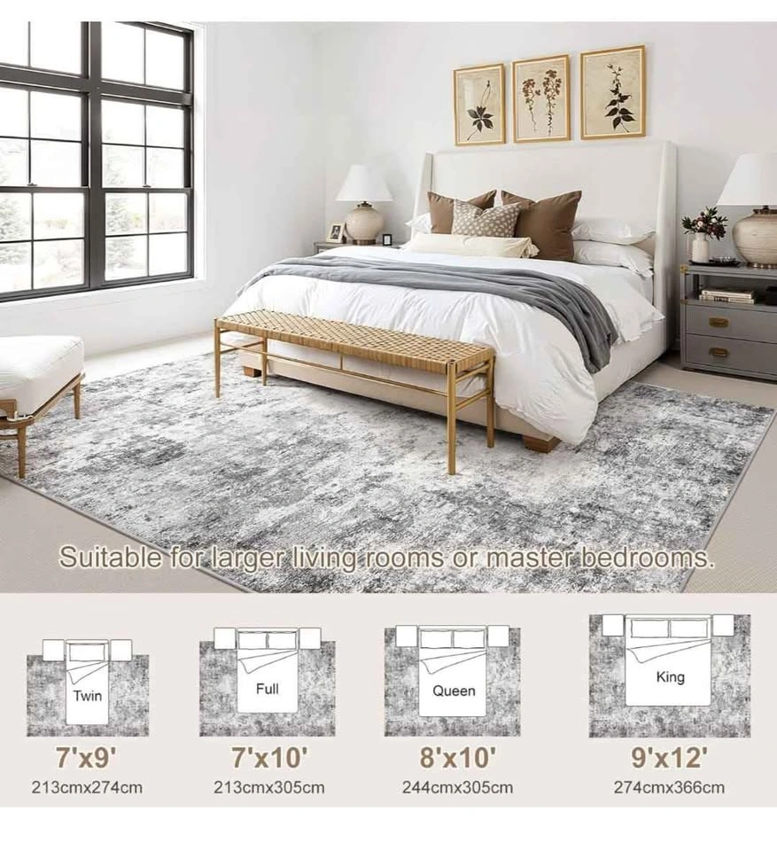 8x10 Washable Neutral Modern Abstract Area Rug - photo 4