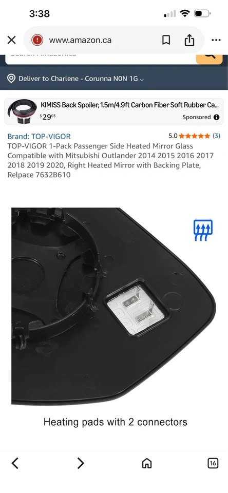 Passenger Mirror for Outlander - photo 3