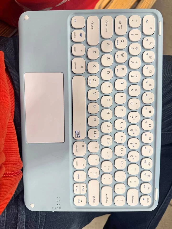 Wireless Bluetooth Keyboard with Touchpad – Sky Blue (Compact an