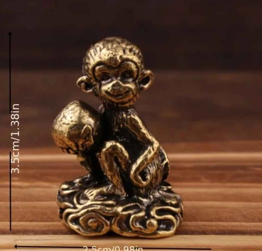 Brass Monkey Decoration, Small Art Deco Sculpture - photo 5