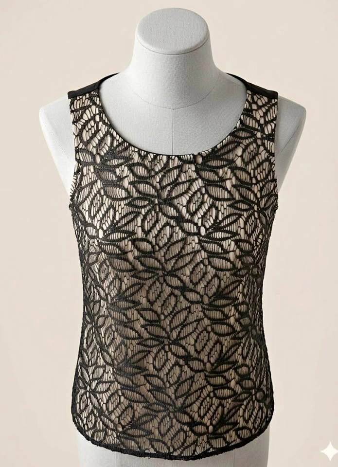 Black Lace Tank Top XXS but fits XS