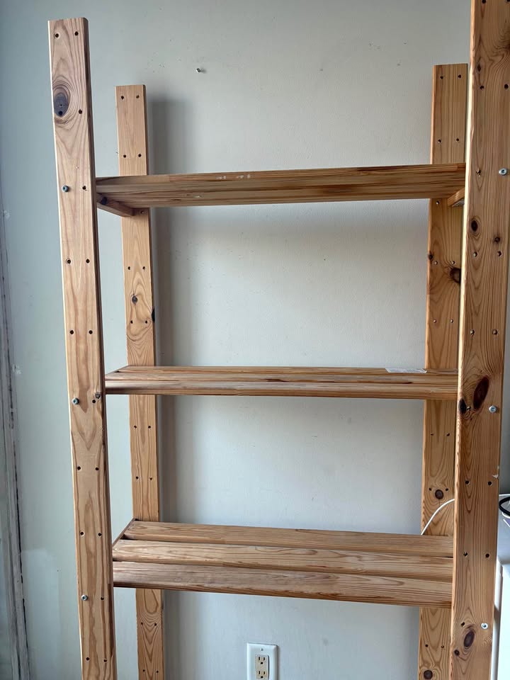 IKEA wooden shelving and storage unit