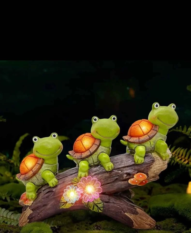 LED lights Solar-Powered 3 turtles forOutdoor Garden. Perfect gi - photo 2