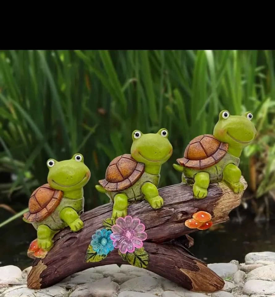 LED lights Solar-Powered 3 turtles forOutdoor Garden. Perfect gi - photo 4