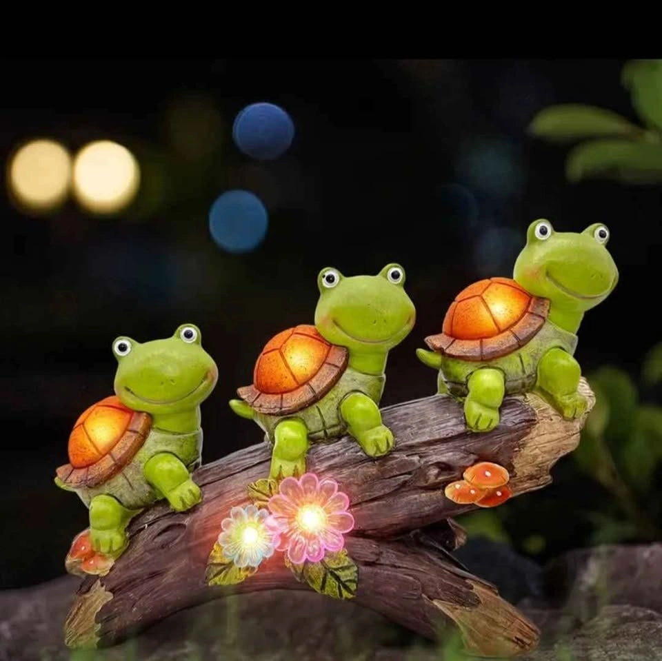 LED lights Solar-Powered 3 turtles forOutdoor Garden. Perfect gi - photo 5