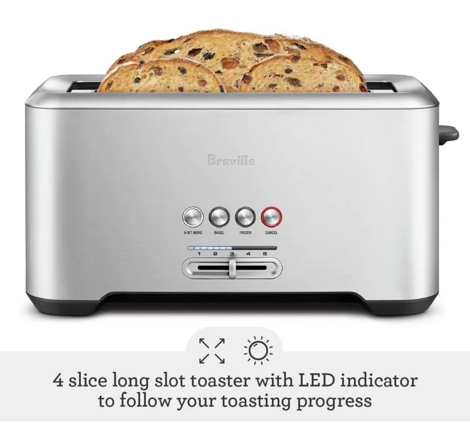 New in box Breville A Bit More 4-slice toaster - silver image indicator(3)